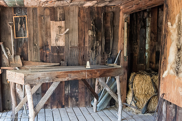 The interior of the work shed of the Australia exhibit.